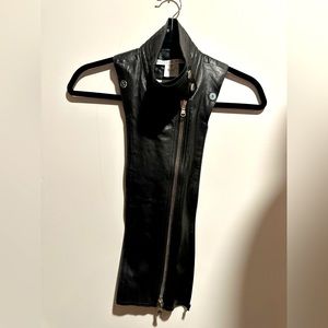 Veronica beard black leather dickie